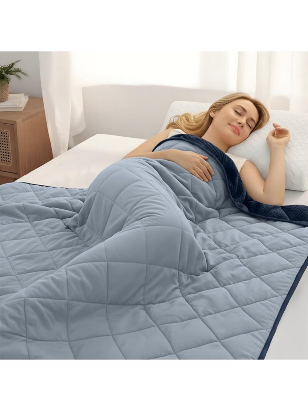20lbs Reversible Weighted Blanket for Adults - Cooling Mesh & Warm Microfiber